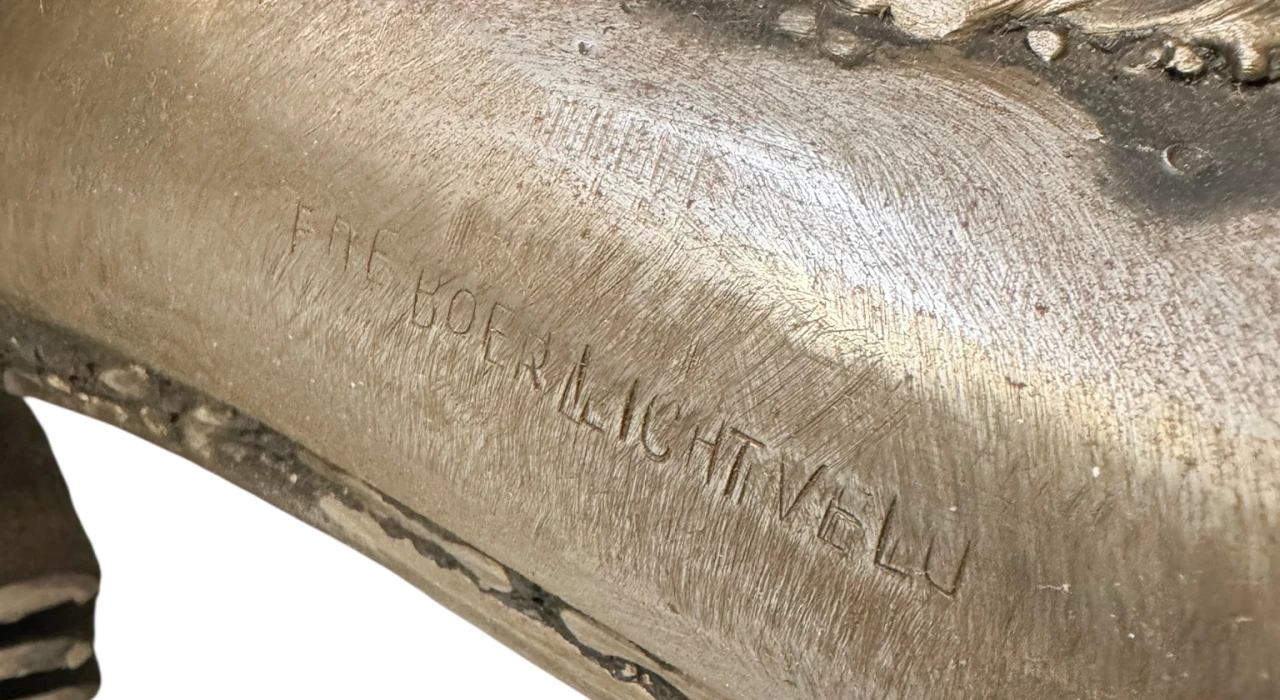 Brutalist Patinated Metal Abstract Sculpture by Frans de Boer Lichtveld, 1964